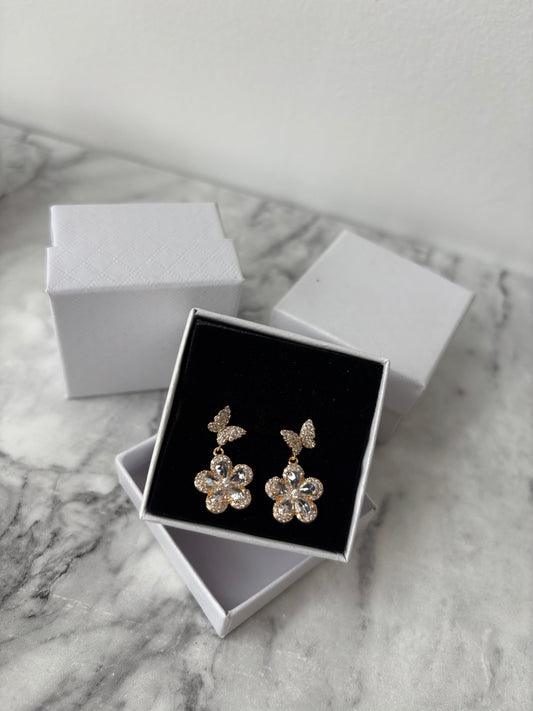 Bella butterfly flower earrings