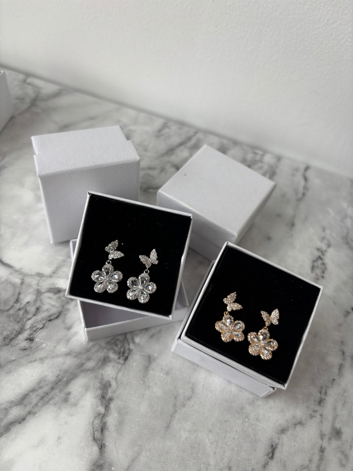 Bella butterfly flower earrings
