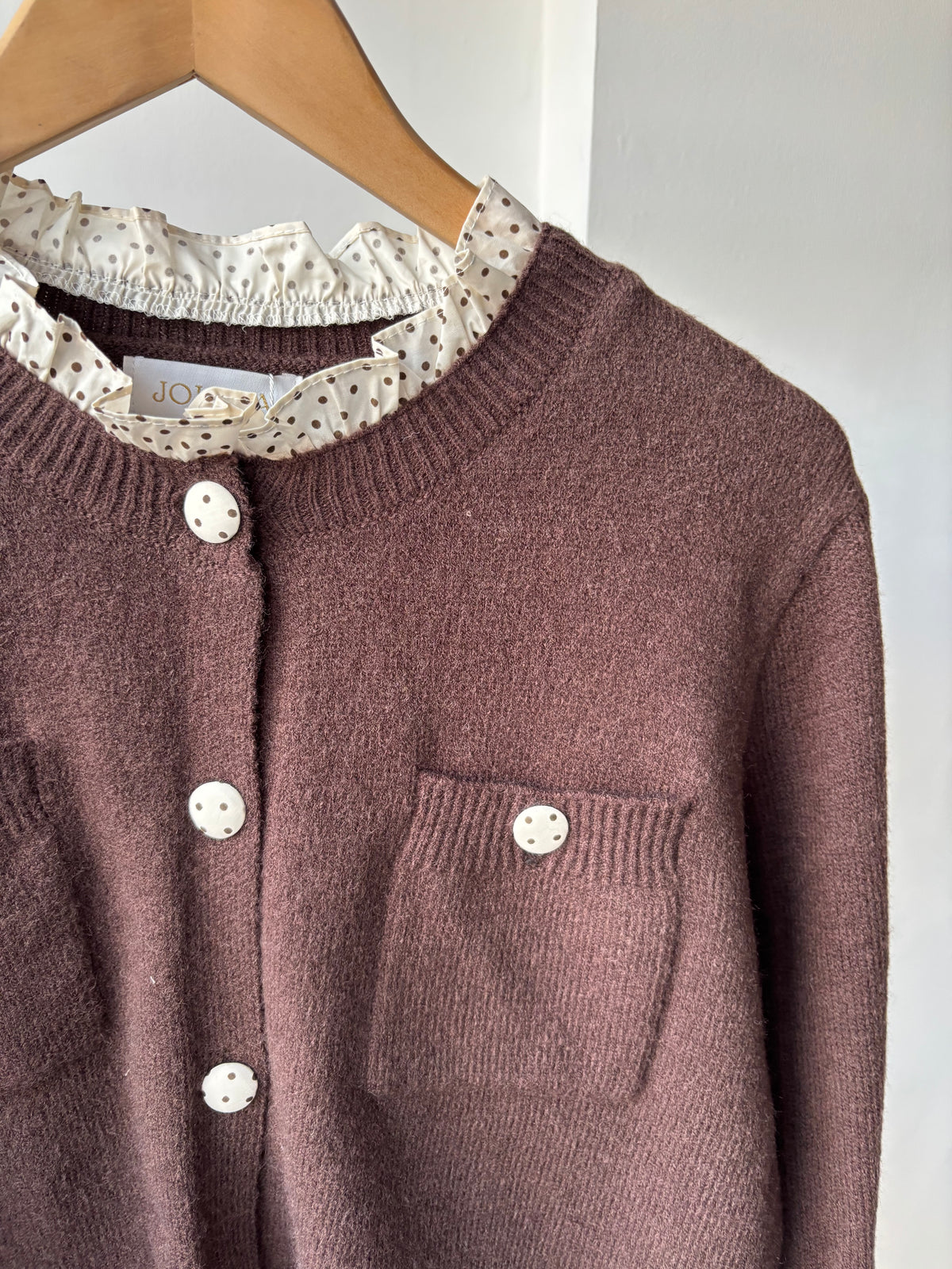 Zara Polka Dot Frill Cardigan