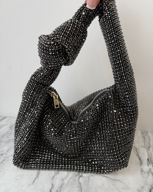Gabriella Rhinestone Knot Clutch Bag