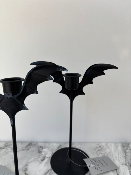 Spooky bat candle holder