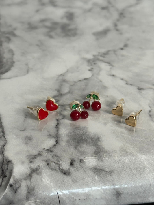 Scarlett Fruit Triple Set Studs