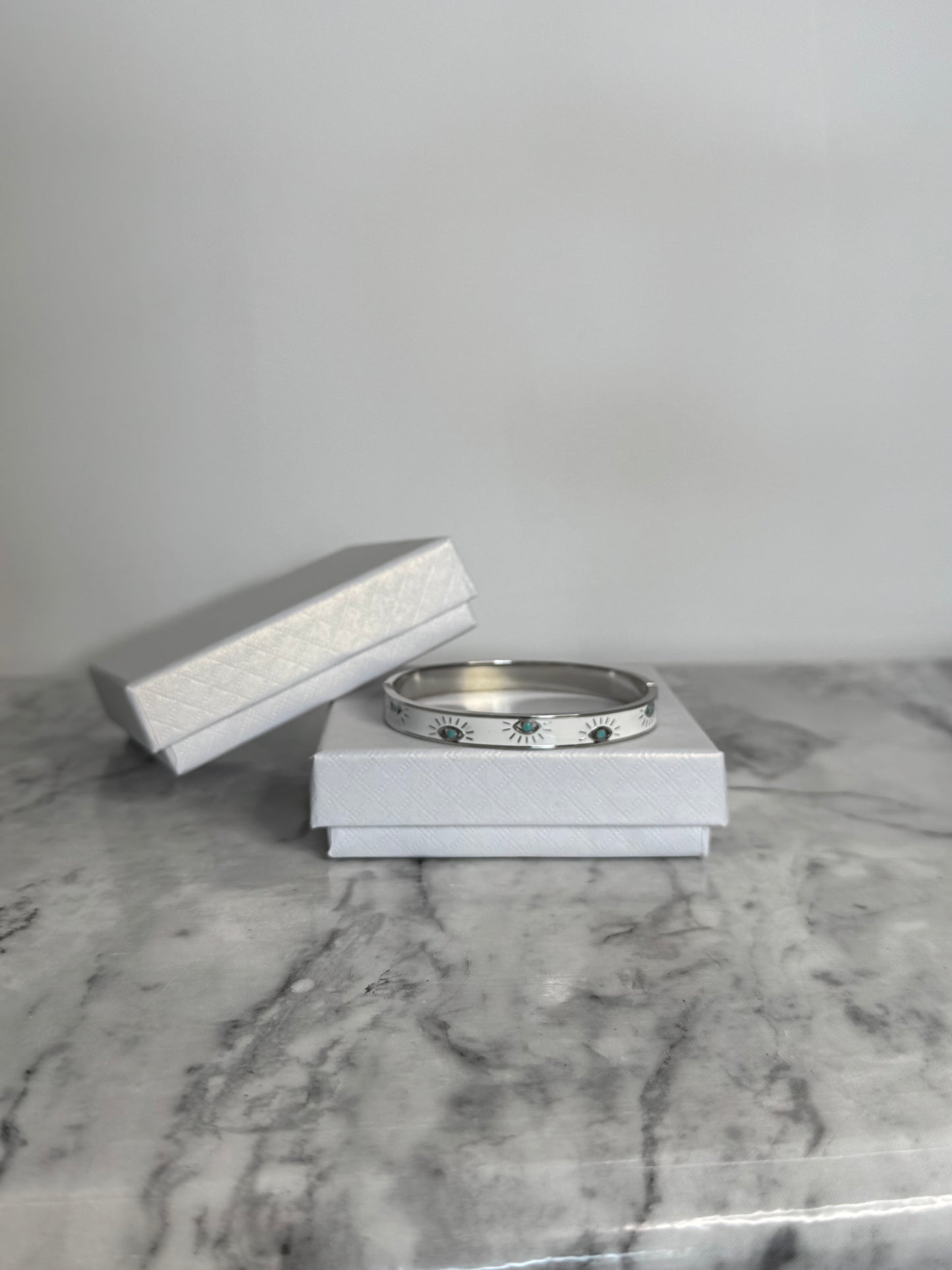 Harley Evil Eye Clasp Bangle