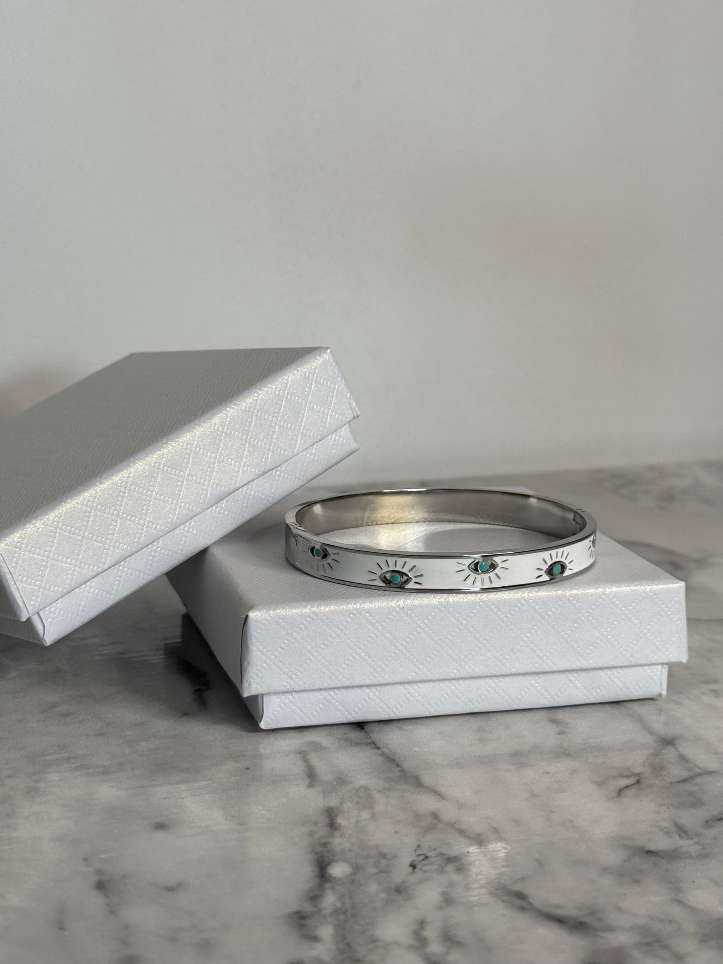 Harley Evil Eye Clasp Bangle