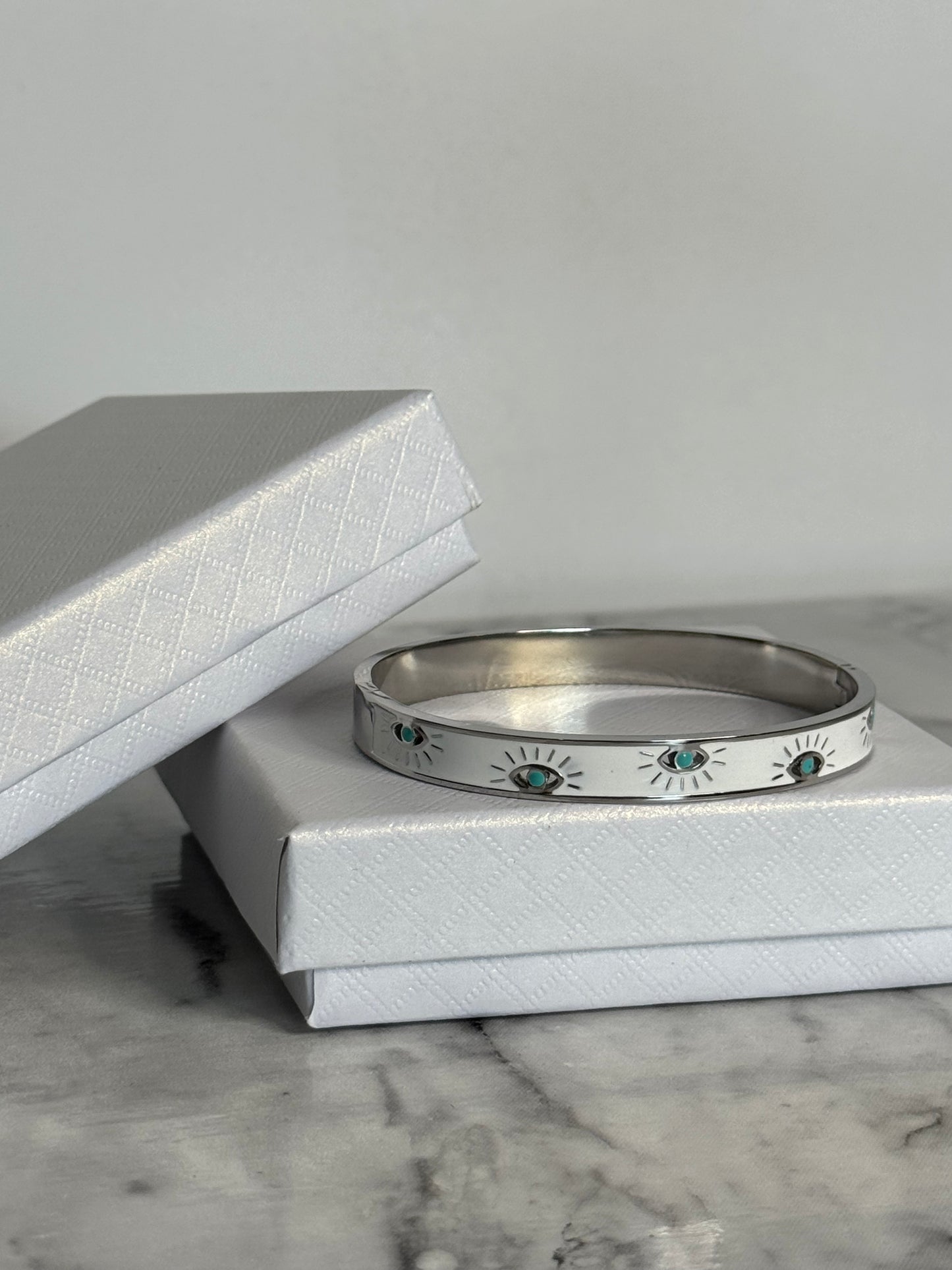 Harley Evil Eye Clasp Bangle