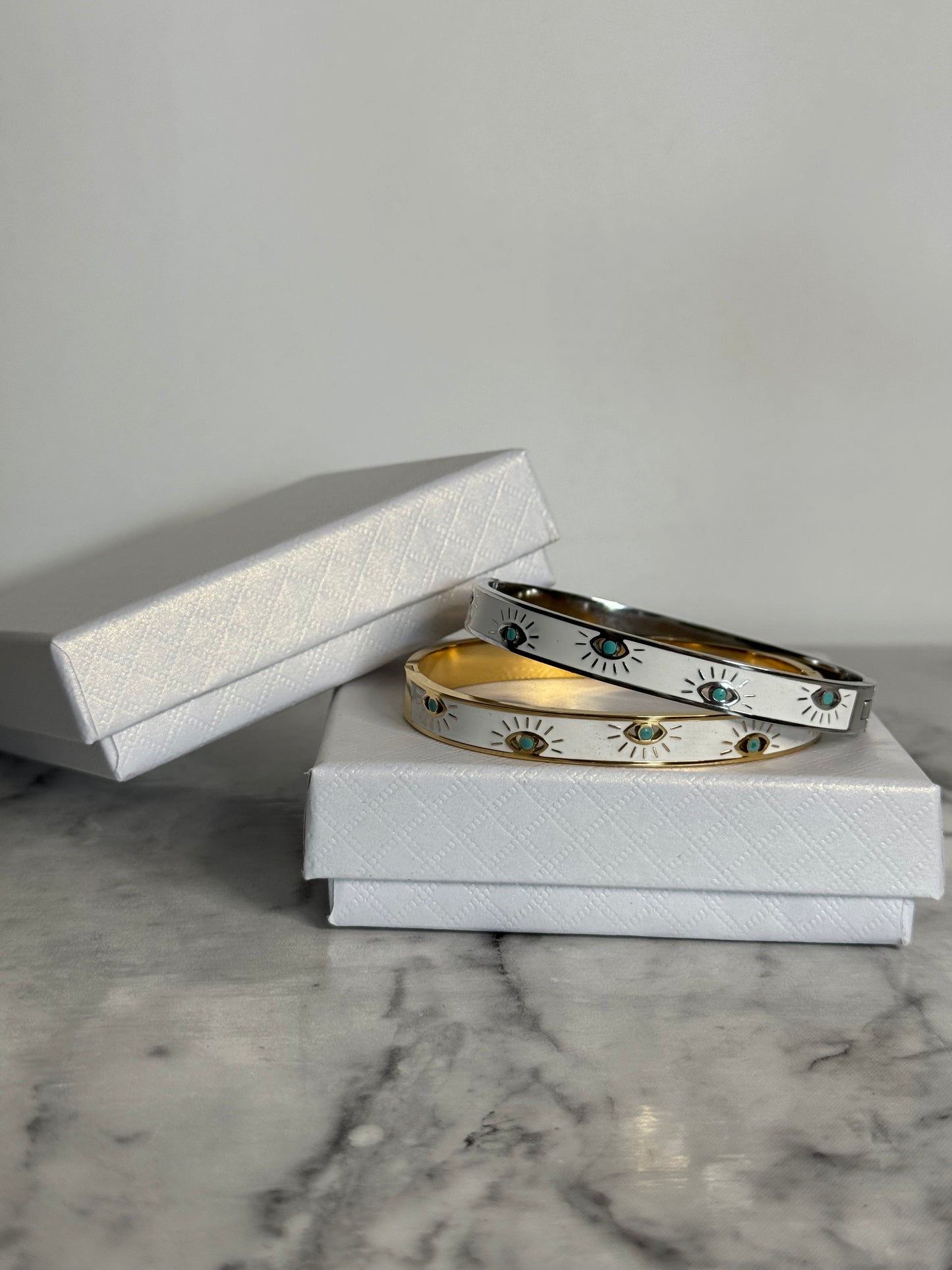 Harley Evil Eye Clasp Bangle