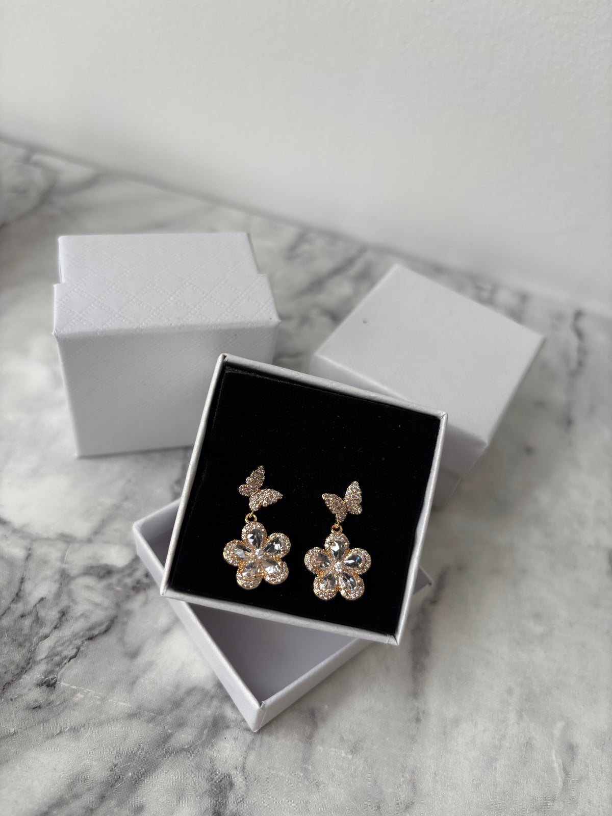 Bella butterfly flower earrings