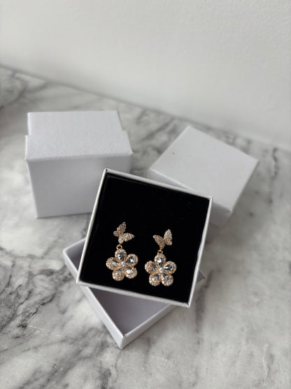 Bella butterfly flower earrings
