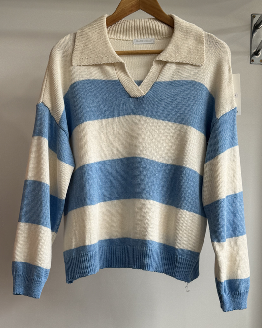 Freya Knitted Striped V-Neck