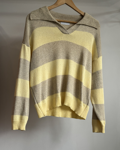 Freya Knitted Striped V-Neck