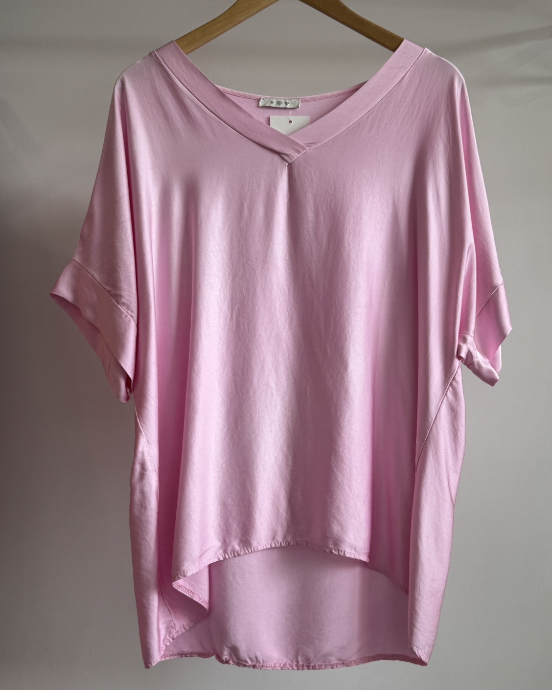 Quinn Satin V-Neck Tee