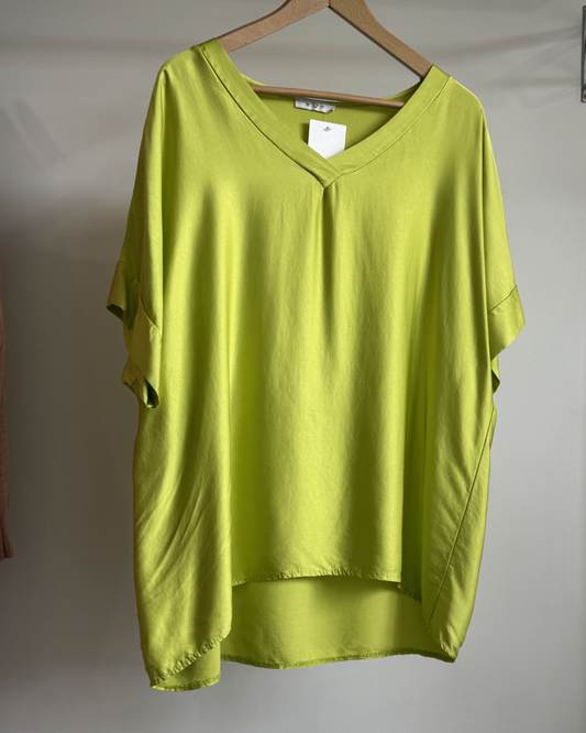 Quinn Satin V-Neck Tee