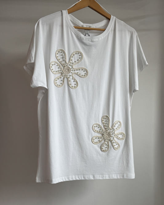 Ally Beaded Floral T-Shirt