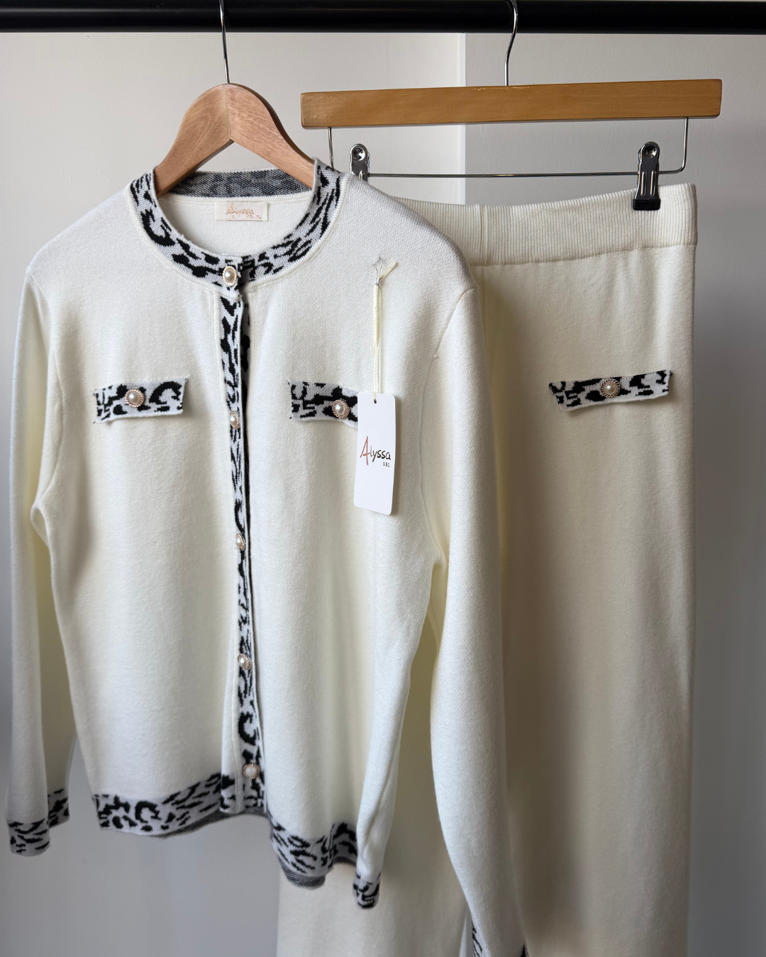 Valerie Leopard Trim Knitwear Co-Ord