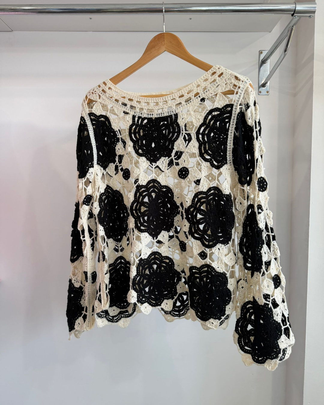 Heidi Crochet Knit Long Sleeve Top
