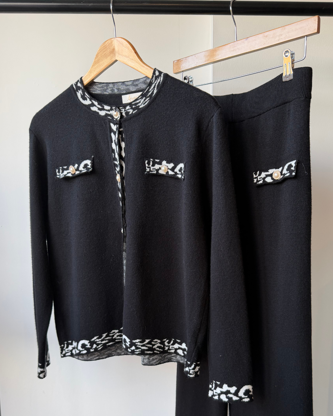 Valerie Leopard Trim Knitwear Co-Ord