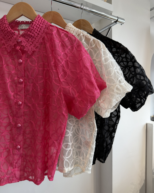 Piper Sheer Puff Sleeve Shirt