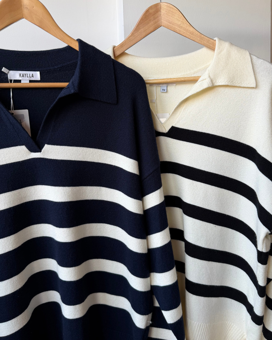 Harriet Striped V-Neck Jumper