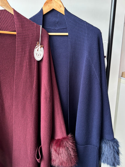 Ruby Fur Cuff Cardigan