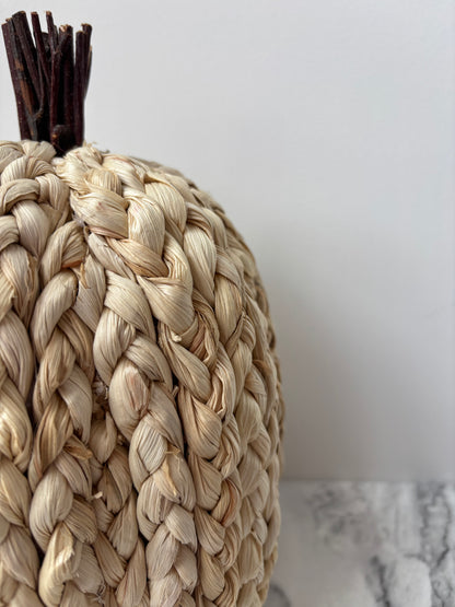 Rustic raffia pumpkin