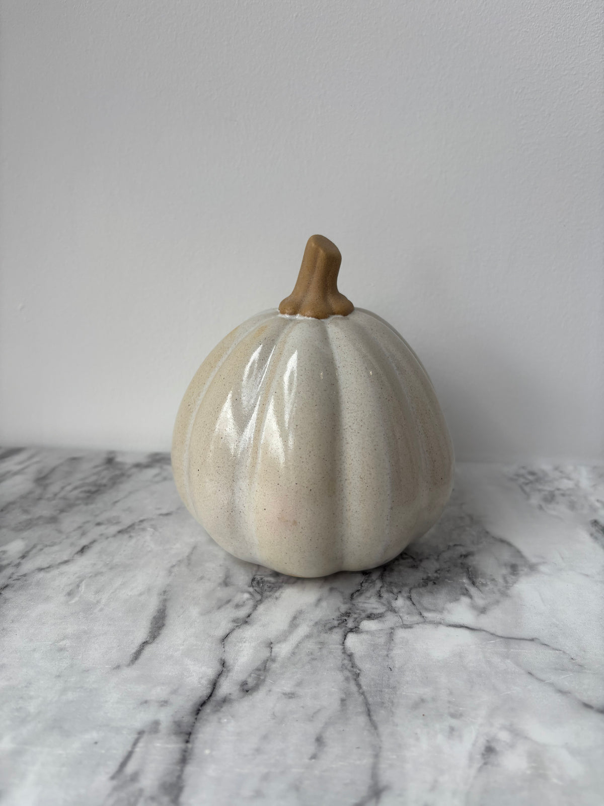Speckled ceramic pumpkin