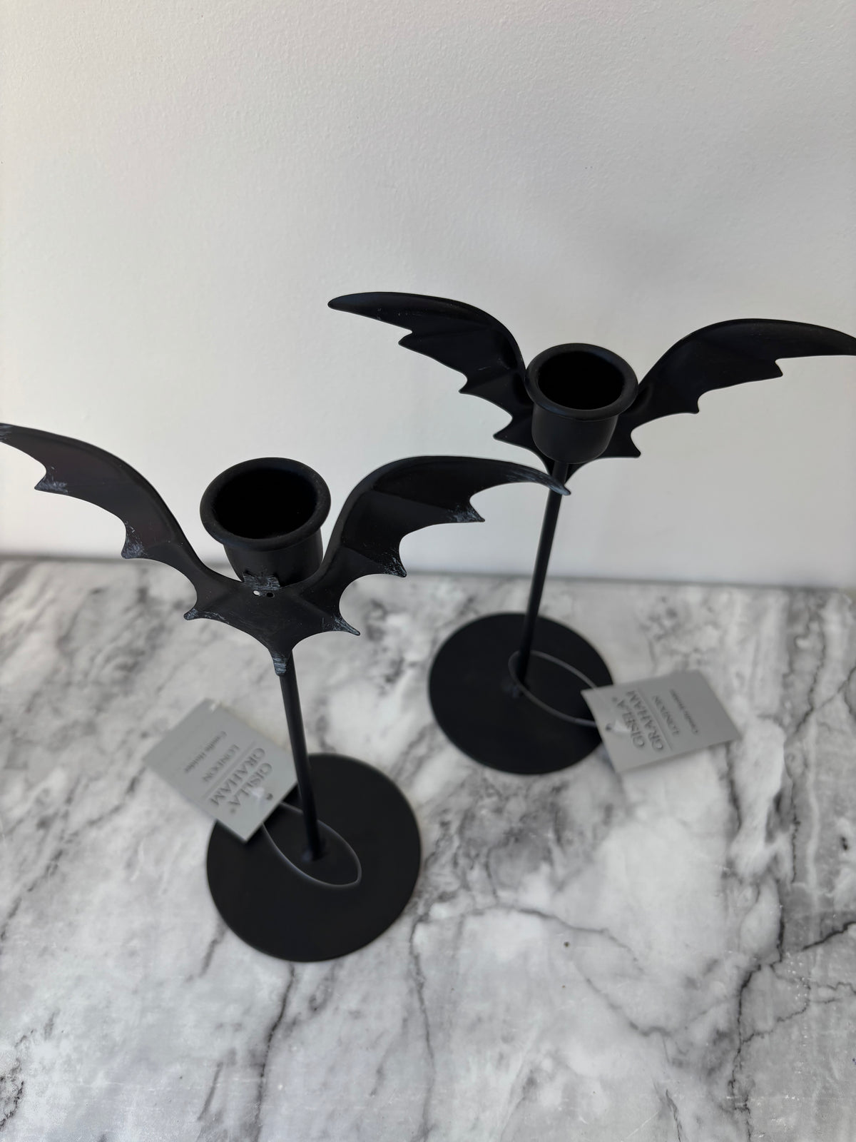Spooky bat candle holder