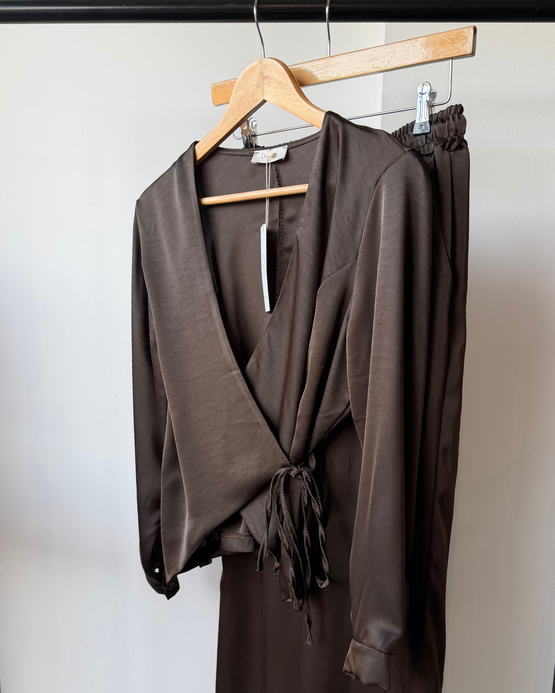 Olivia Satin Wrap Co-Ord