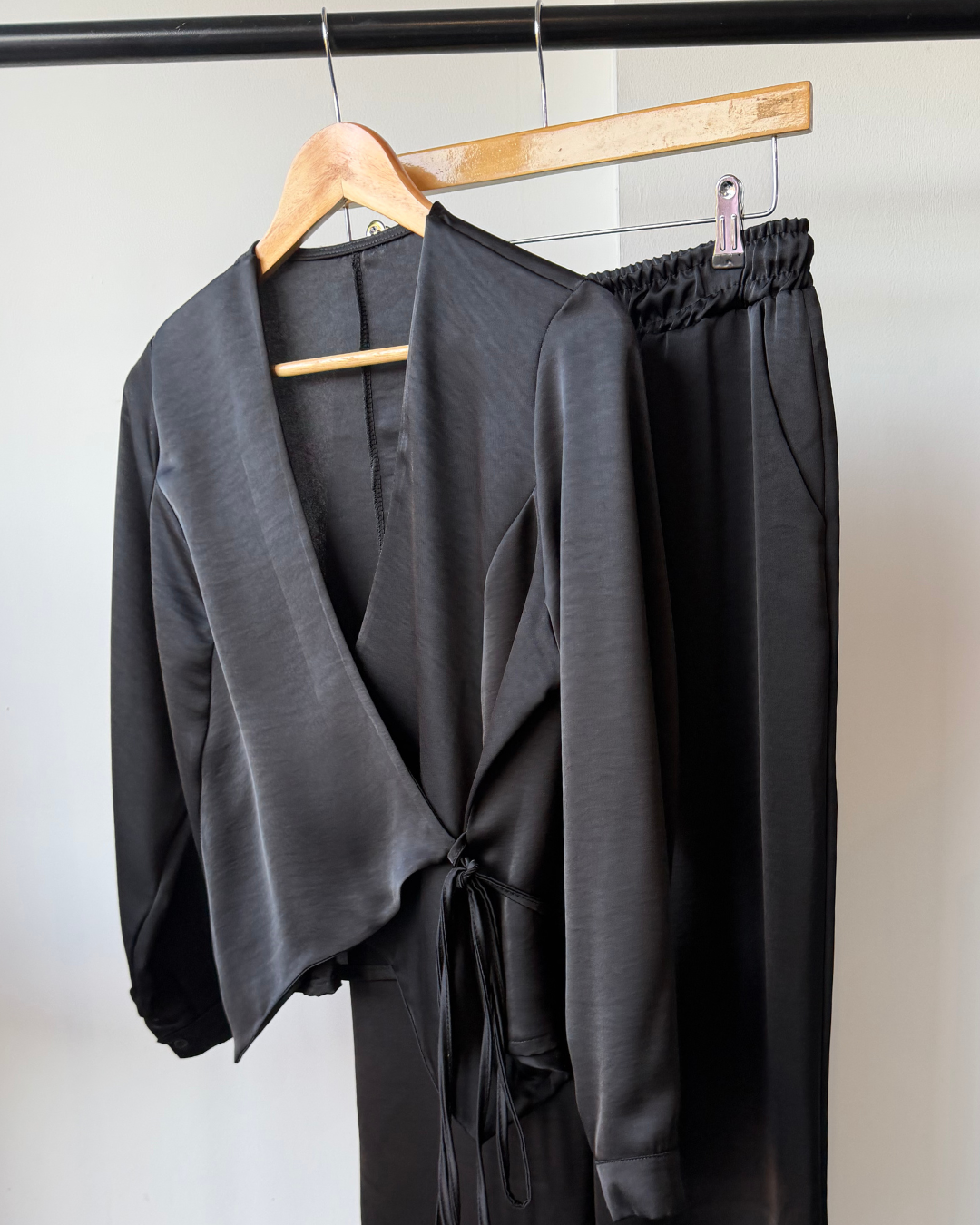 Olivia Satin Wrap Co-Ord