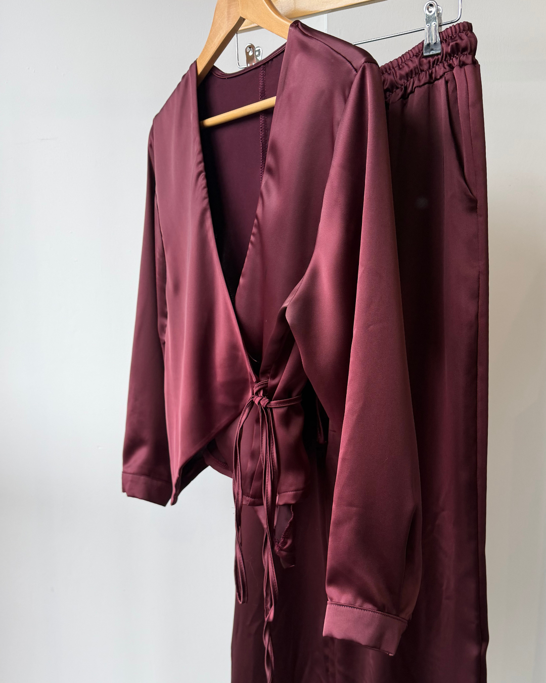 Olivia Satin Wrap Co-Ord