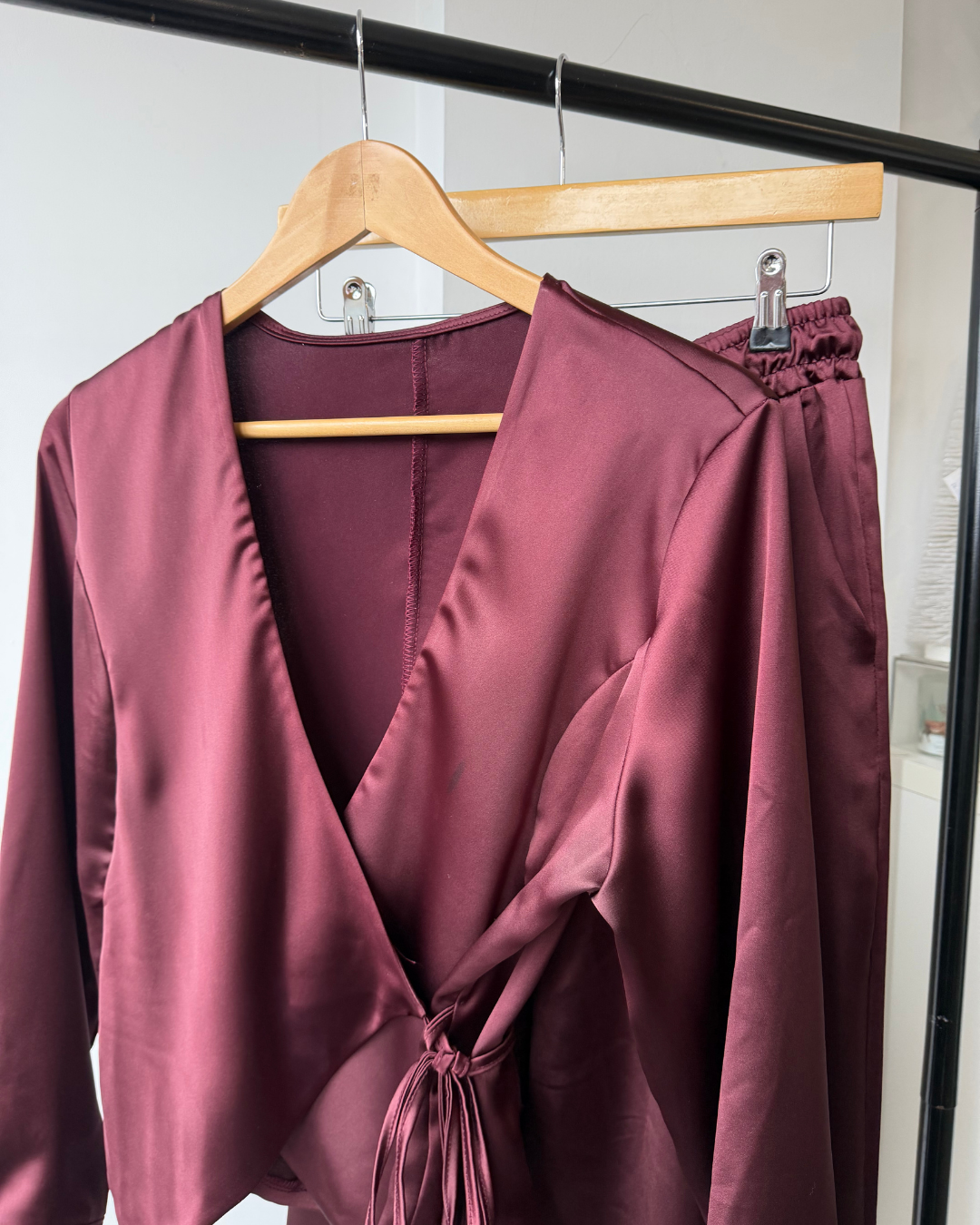 Olivia Satin Wrap Co-Ord