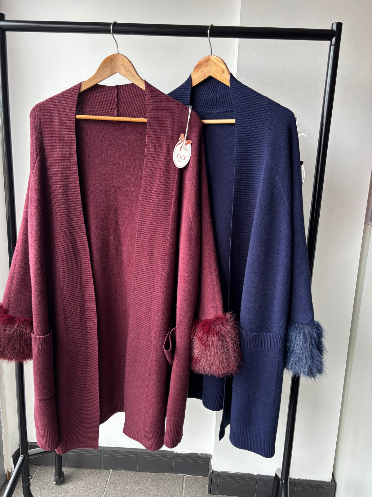 Ruby Fur Cuff Cardigan
