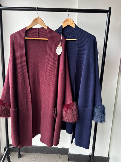 Ruby Fur Cuff Cardigan