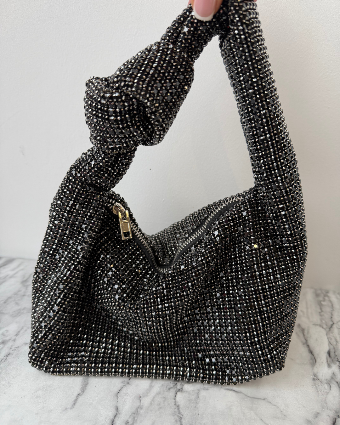 Gabriella Rhinestone Knot Clutch Bag
