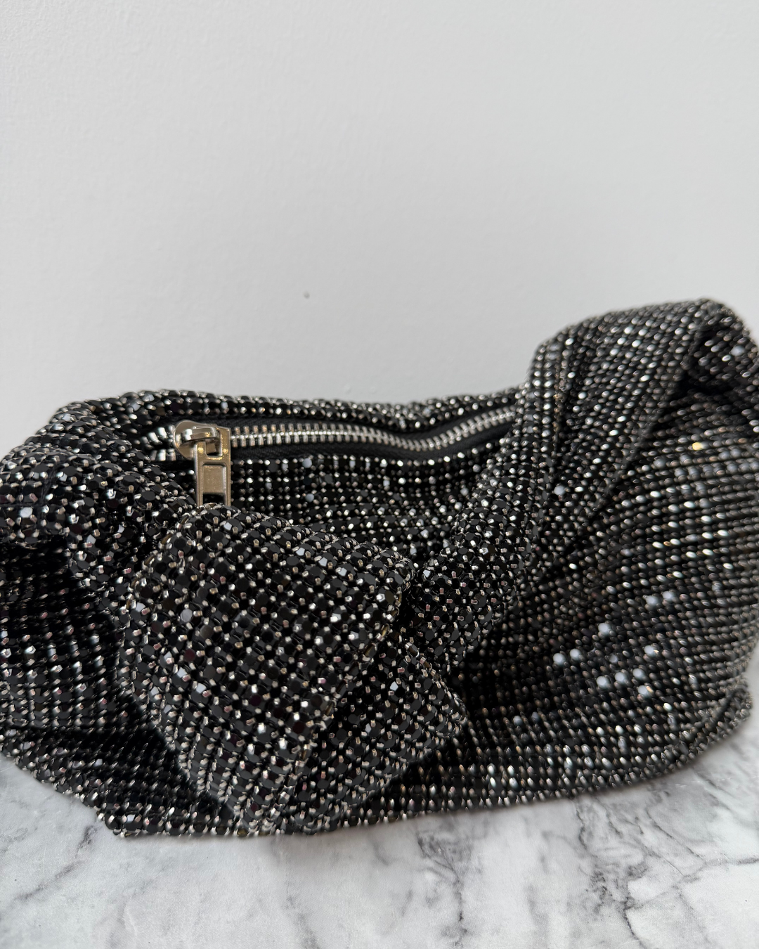 Gabriella Rhinestone Knot Clutch Bag