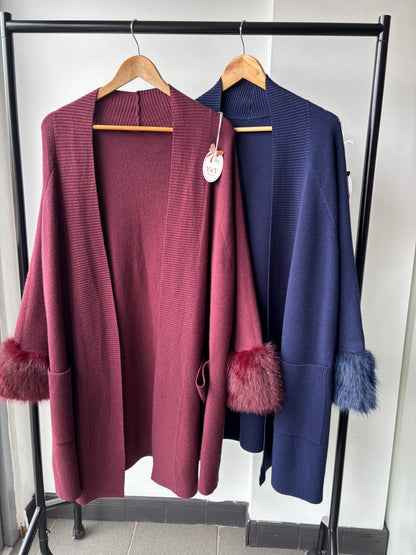 Ruby Fur Cuff Cardigan