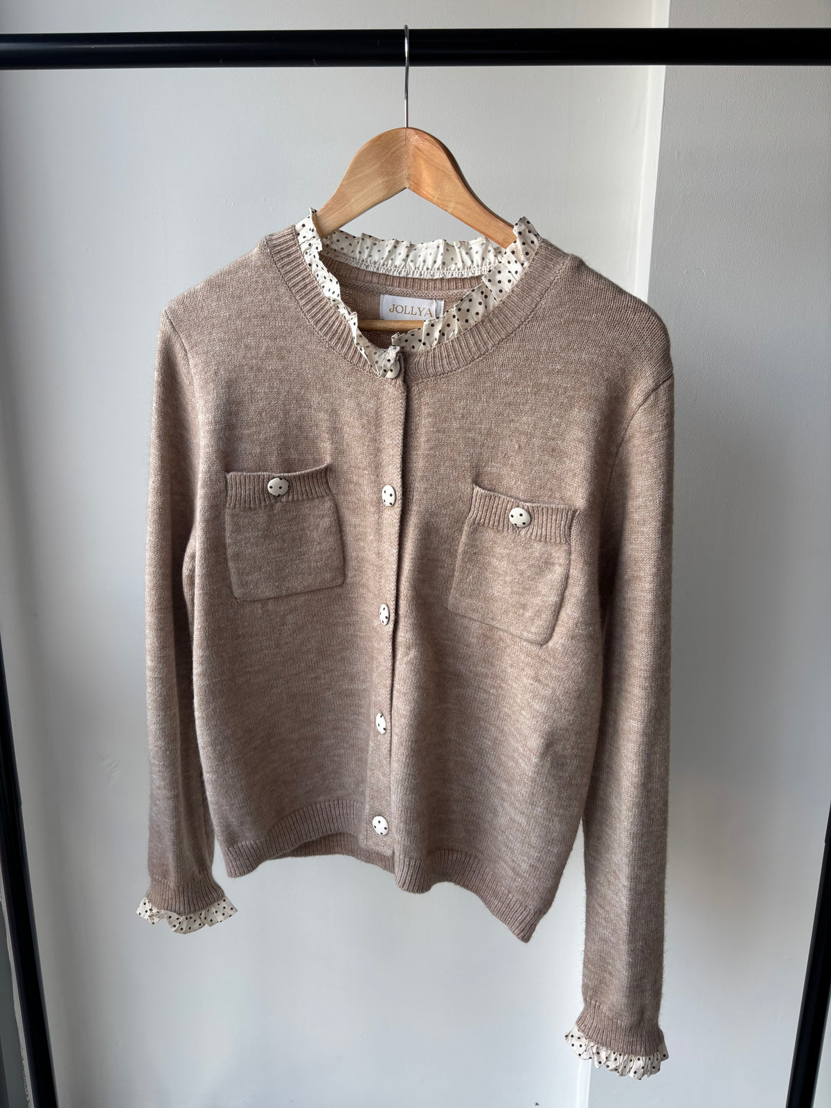 Zara Polka Dot Frill Cardigan