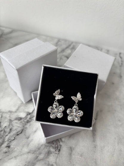 Bella butterfly flower earrings