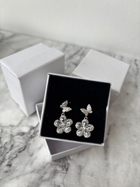 Bella butterfly flower earrings