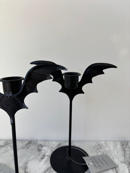 Spooky bat candle holder