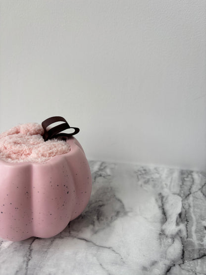 Pink pumpkin mug and sock set