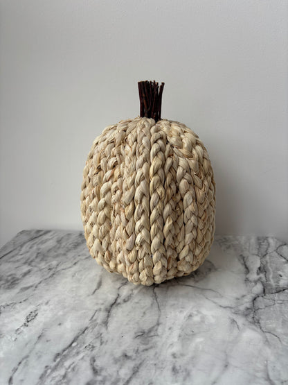 Rustic raffia pumpkin