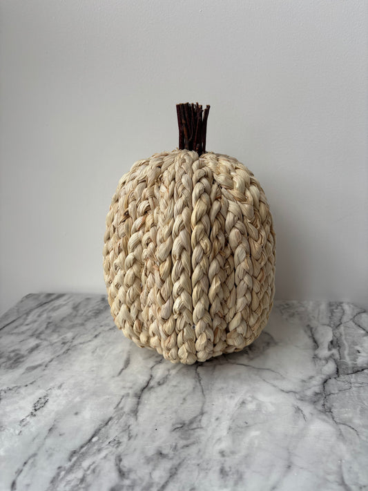 Rustic raffia pumpkin