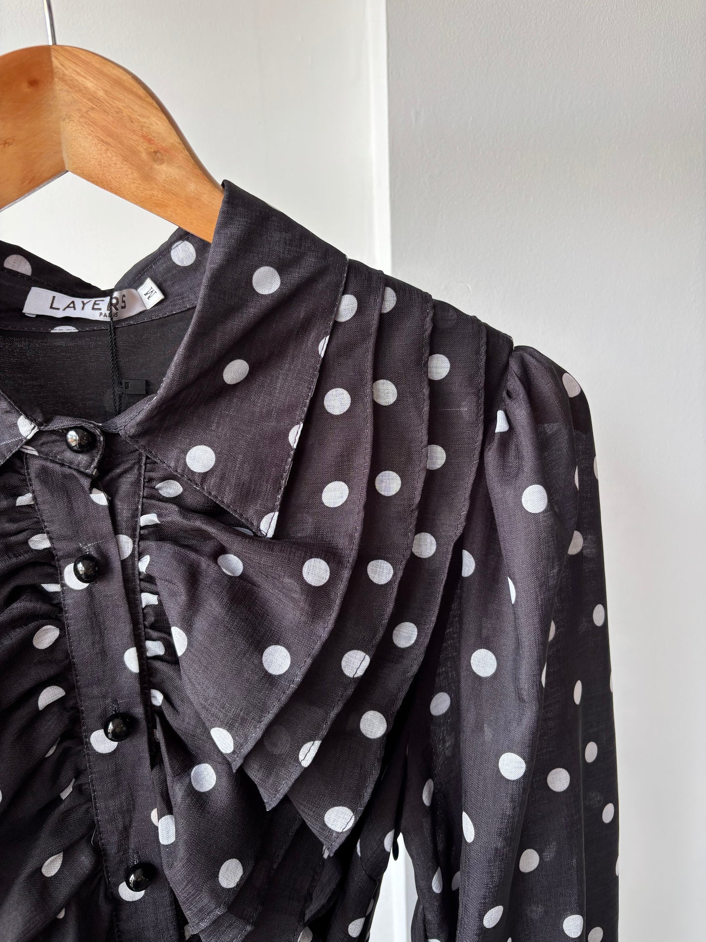 Margot Long Sleeve Polkadot Ruffle Dress
