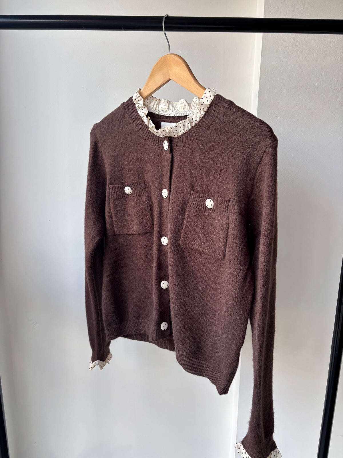 Zara Polka Dot Frill Cardigan