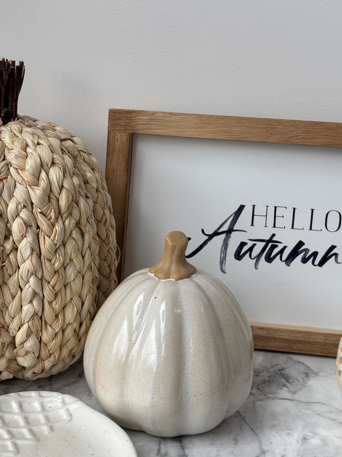 Speckled ceramic pumpkin