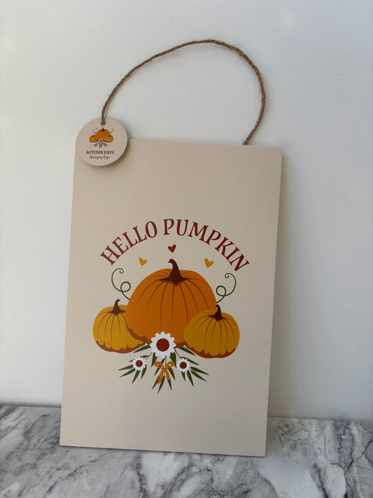 ‘Hello pumpkin’ sign
