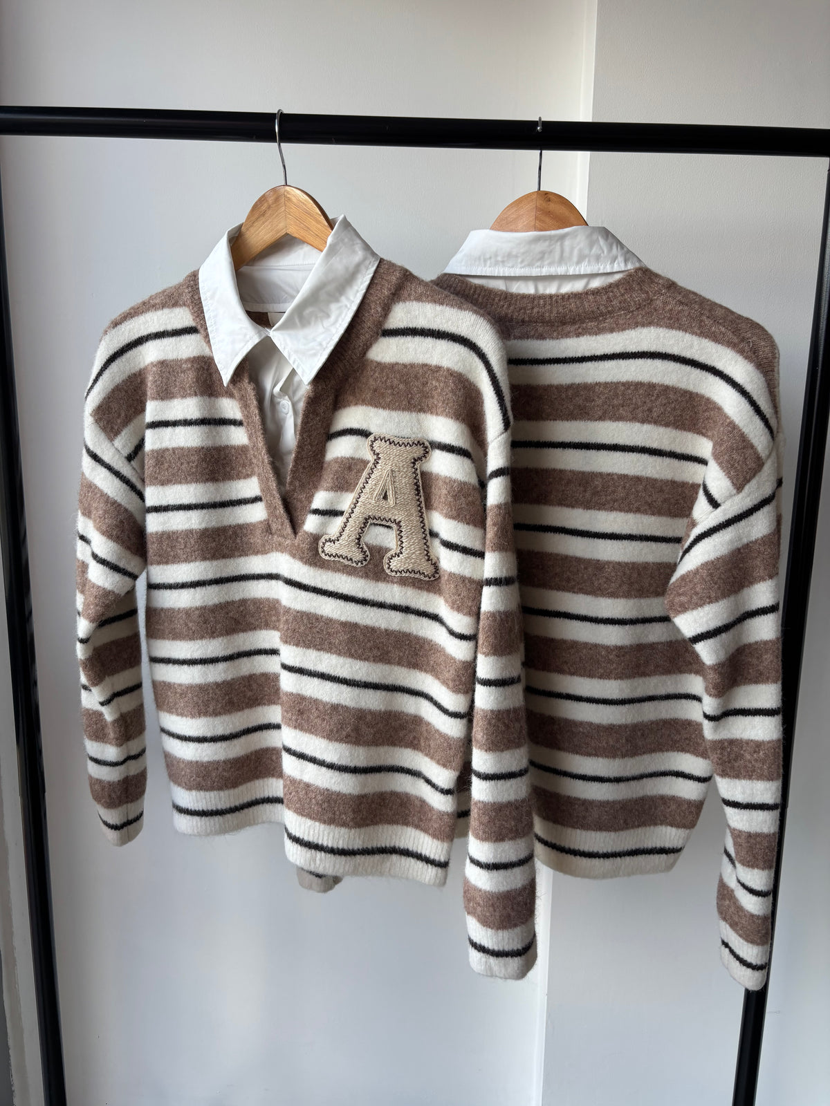 Verity Varsity V-Neck Knit