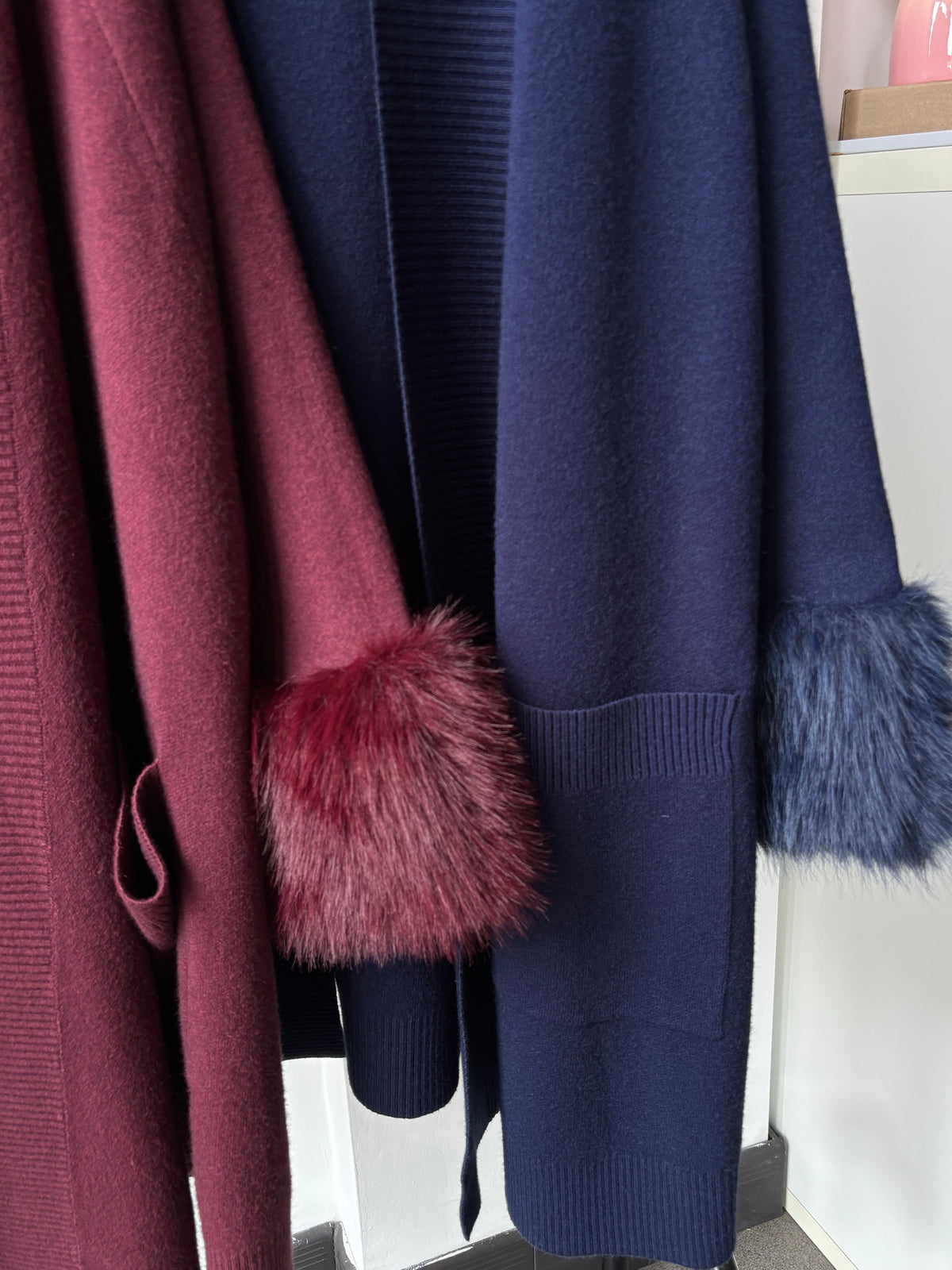 Ruby Fur Cuff Cardigan