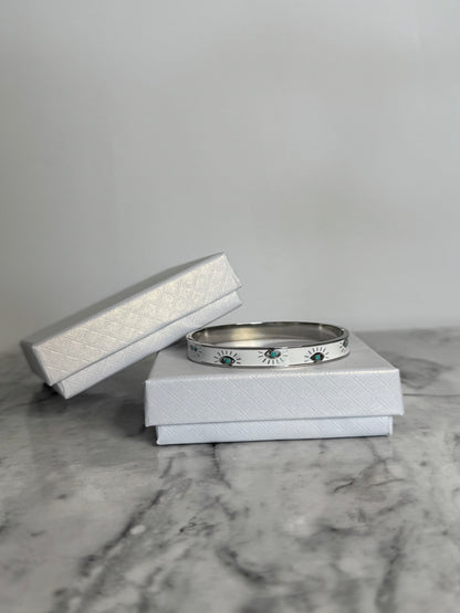 Harley Evil Eye Clasp Bangle