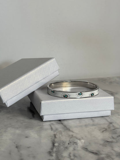 Harley Evil Eye Clasp Bangle